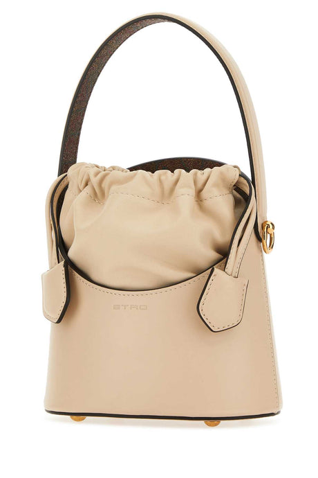 ETRO Ivory Leather Mini Bucket Handbag