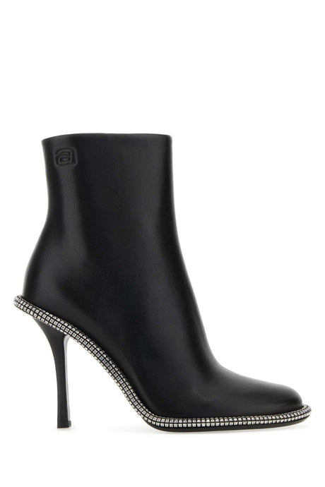 ALEXANDER WANG Kira 105 Black Leather Ankle Boots