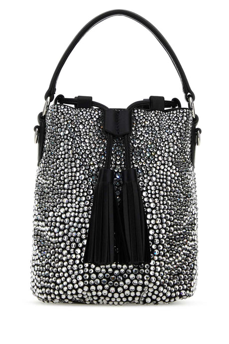 MIU MIU Embellished Satin Bucket Handbag - 15cm x 17cm x 11cm