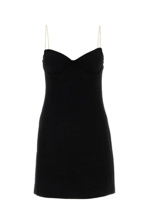 MIU MIU Chic Black Stretch Wool Blend Mini Dress