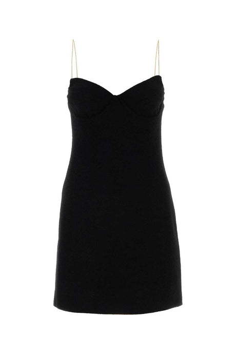 MIU MIU Chic Black Stretch Wool Blend Mini Dress