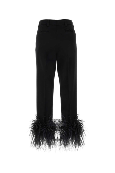 MIU MIU Black Stretch Grain Pants for Women