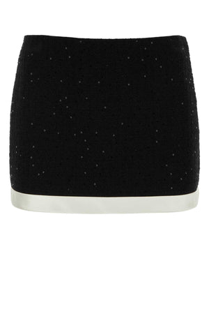 MIU MIU Chic Black Cotton Blend Mini Skirt