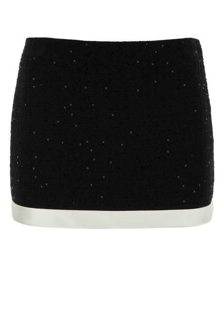 MIU MIU Chic Black Cotton Blend Mini Skirt