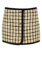 MIU MIU Embroidered Wool Blend Mini Skirt for Women