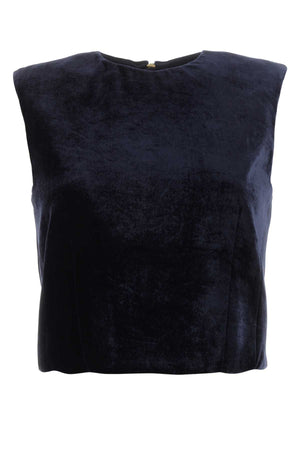 FENDI Midnight Blue Velvet Top for Women - Elegant Design