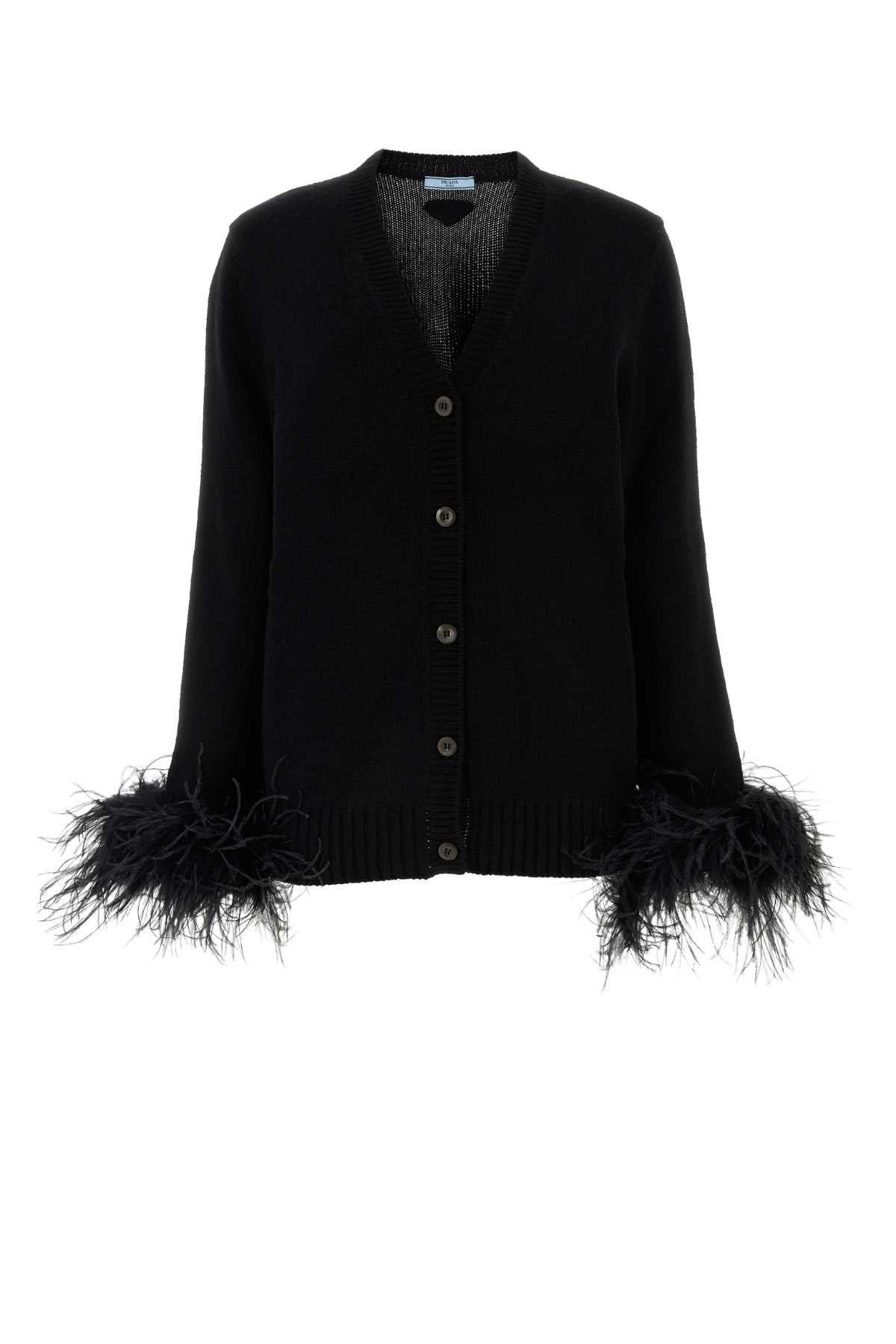 PRADA Luxurious Black Cashmere Cardigan