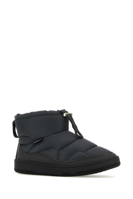 LANVIN Graphite Fabric Curb Snow Ankle Boots for Men