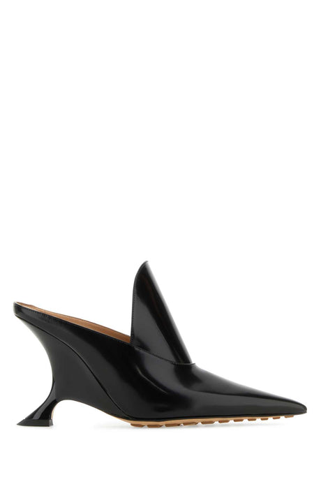 BOTTEGA VENETA Elegant Black Leather Rocket Flats with 9 cm Heel