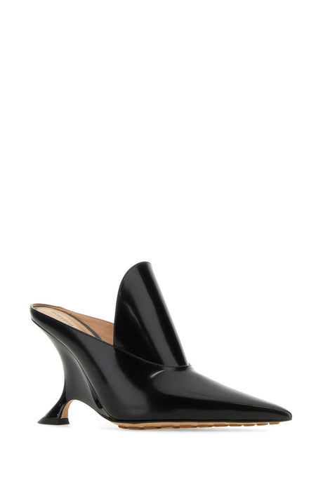 BOTTEGA VENETA Elegant Black Leather Rocket Flats with 9 cm Heel