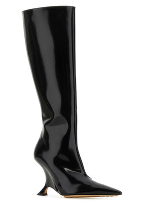 BOTTEGA VENETA Black Leather Rocket Boots with 9 cm Heel Height