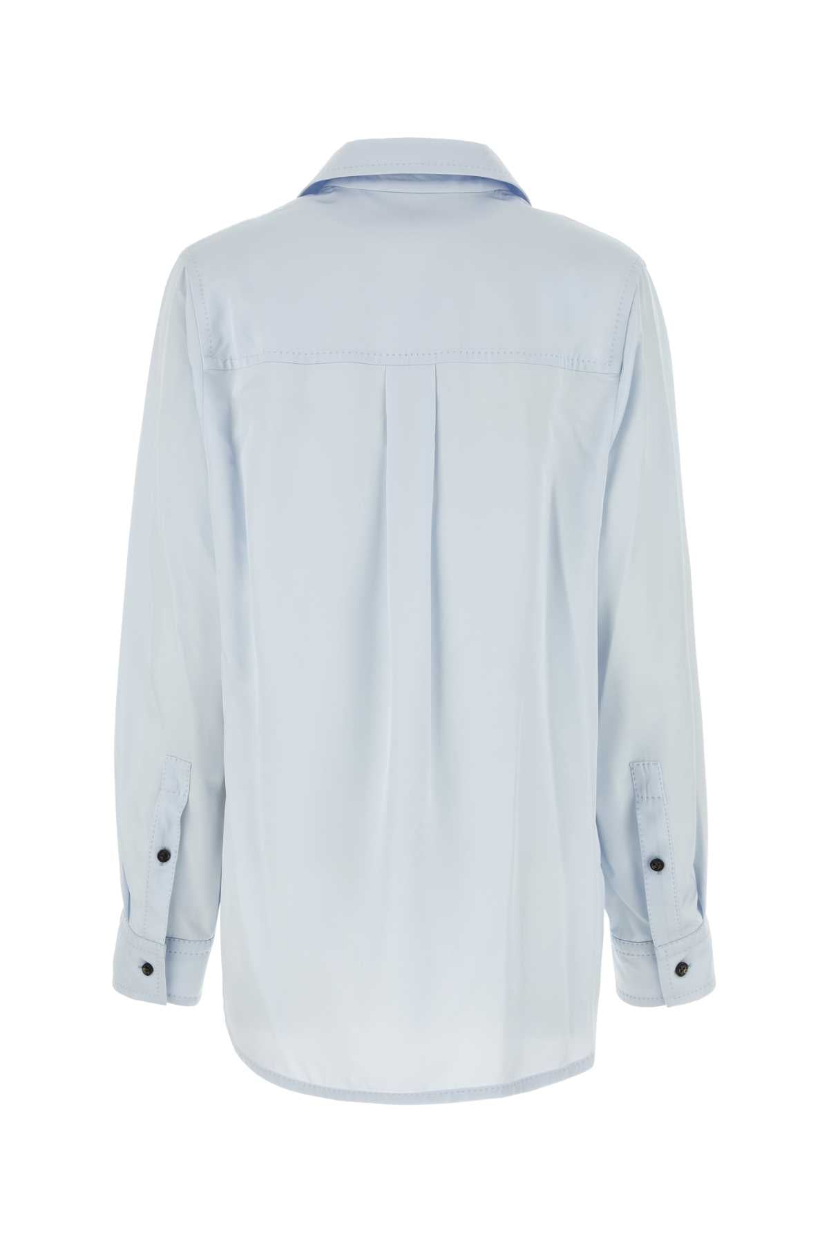 BOTTEGA VENETA Pastel Light-Blue Twill Shirt for Women