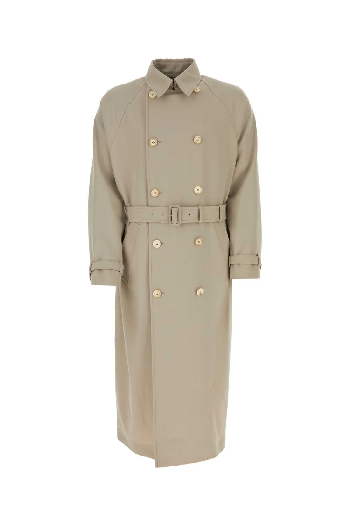 PRADA Classic Beige Gabardine Trench Jacket for Men