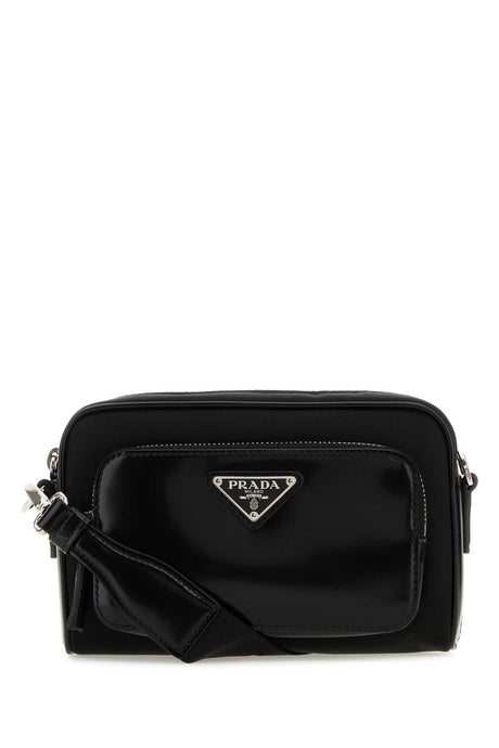 PRADA Mini Re-Nylon and Leather Crossbody Handbag