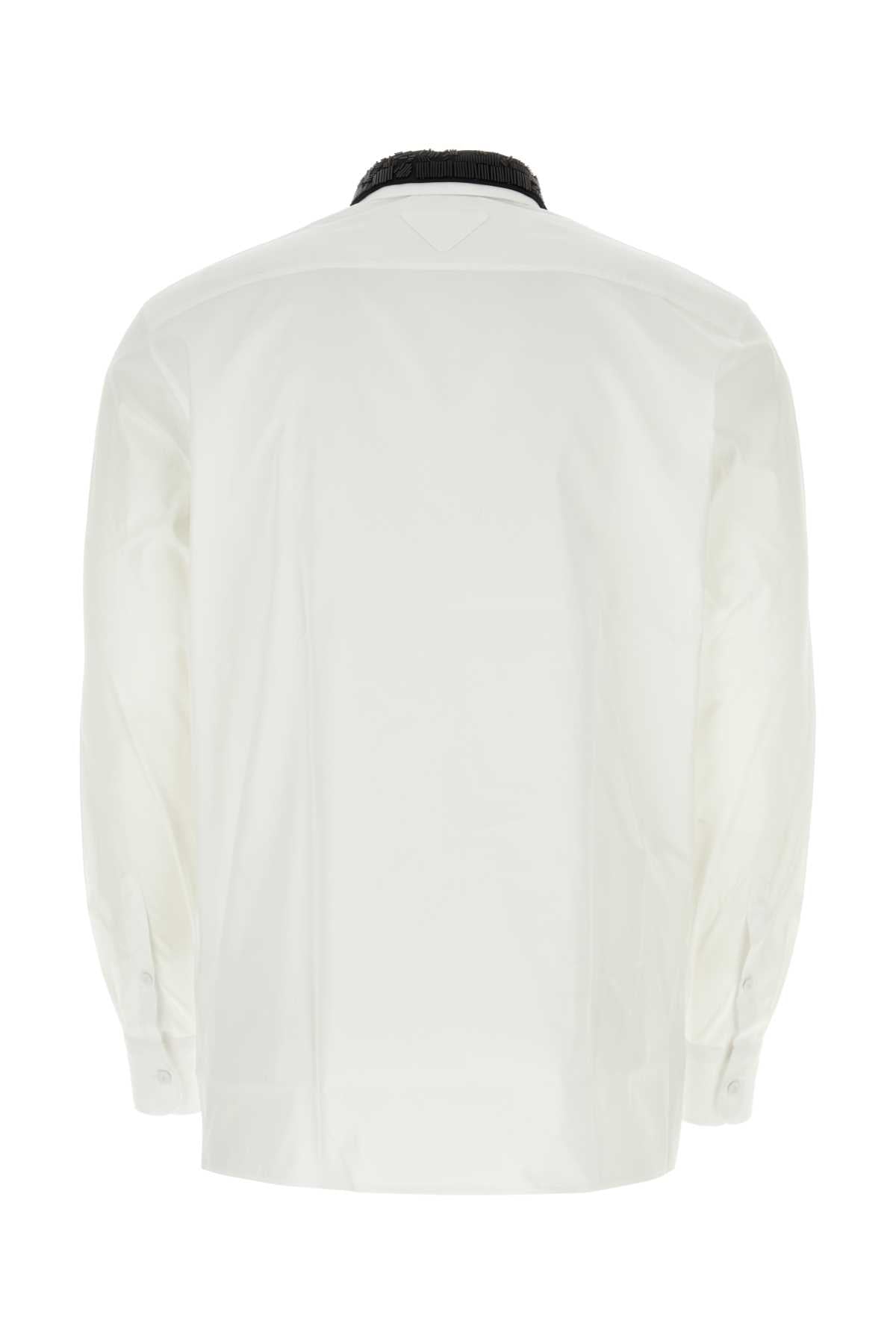 PRADA Classic White Poplin Shirt for Men - 24S Edition