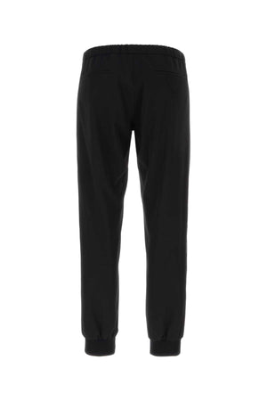 PRADA Sophisticated Black Gabardine Trousers for Men