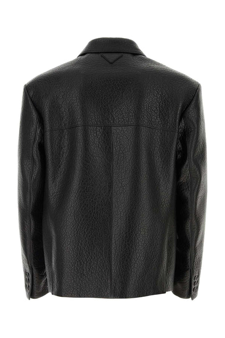 PRADA Men's Classic Black Nappa Leather Blazer