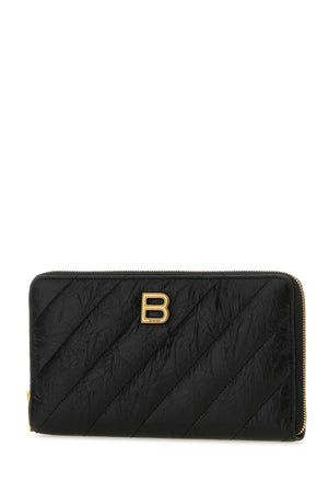 BALENCIAGA Stylish Black Leather Wallet - 19 cm x 11 cm