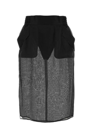 SAINT LAURENT Effortless Black Silk Mini Skirt