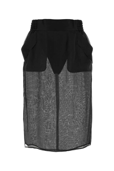 SAINT LAURENT Effortless Black Silk Mini Skirt