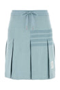 THOM BROWNE Light Blue Cotton A-Line Skirt