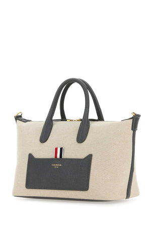 THOM BROWNE Mini Sand Canvas Duffle Handbag