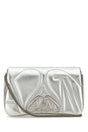 ALEXANDER MCQUEEN Mini Silver Leather Clutch with Chain Strap