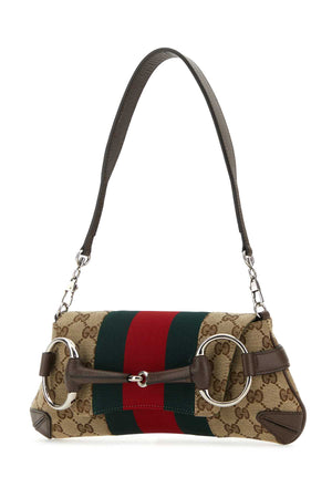 GUCCI Mini Fabric Horsebit Chain Shoulder Handbag