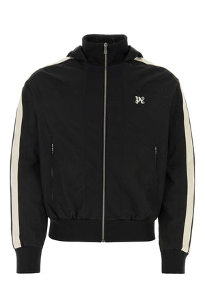 PALM ANGELS Black Windbreaker Jacket for Men - 24S Season