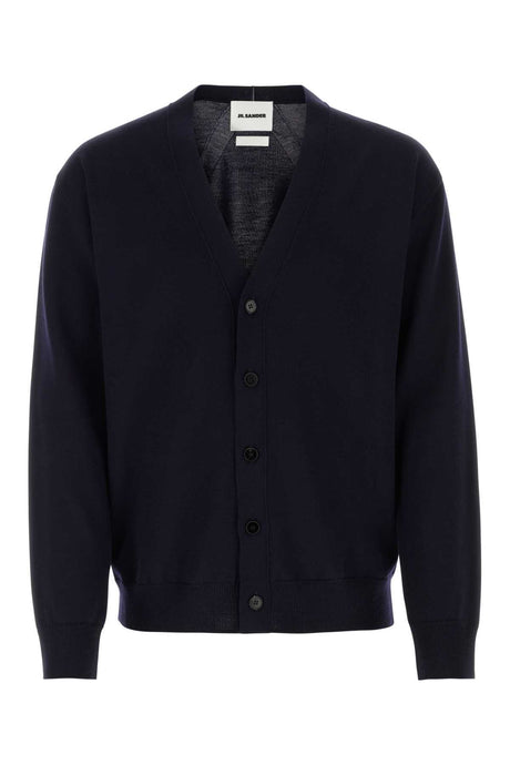 JIL SANDER Midnight Blue Wool Cardigan for Men - 24S Collection