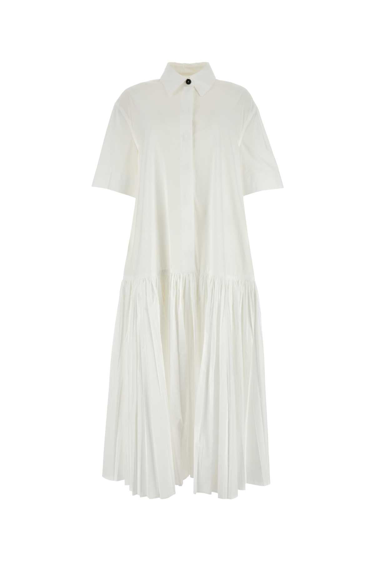 JIL SANDER Classic White Poplin Shirt Dress