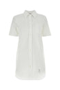 THOM BROWNE Chic White Piquet Mini Shirt Dress