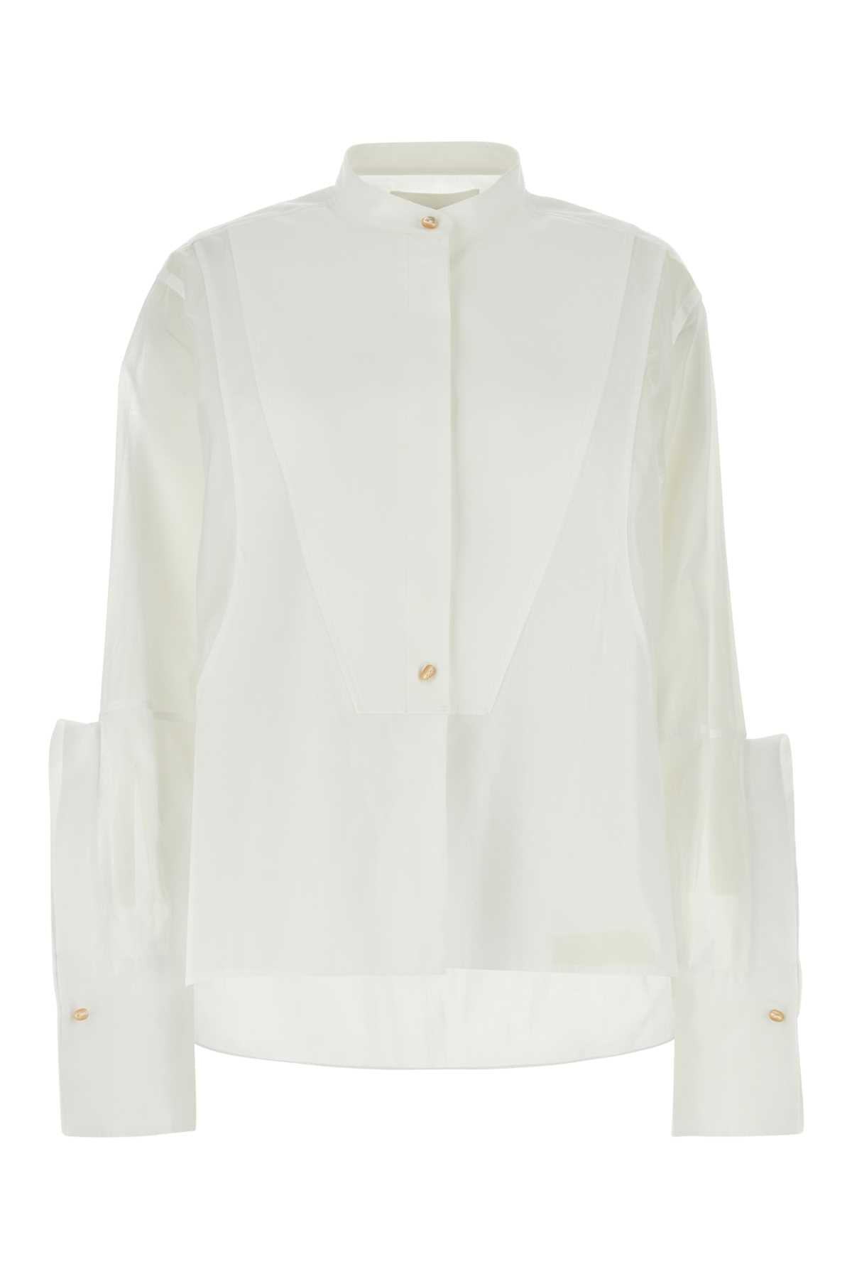 JIL SANDER Classic White Poplin Shirt for Women