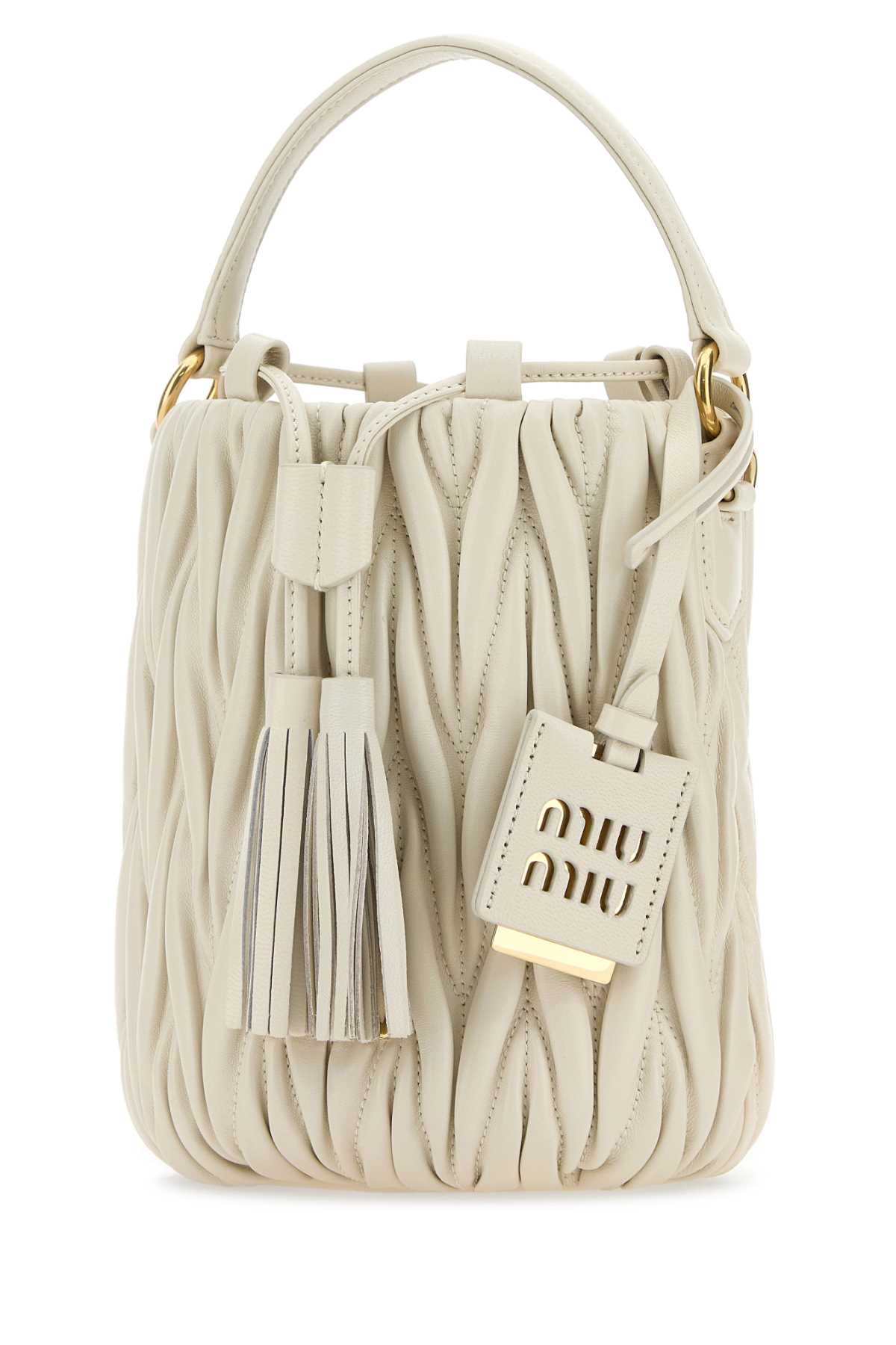 MIU MIU Mini Leather Bucket Handbag