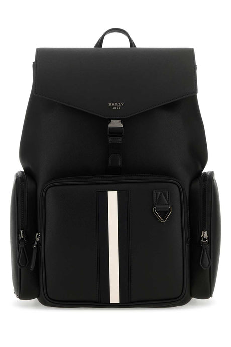 BALLY Stylish Black Leather Maxi Backpack - 25 cm x 42 cm x 17 cm