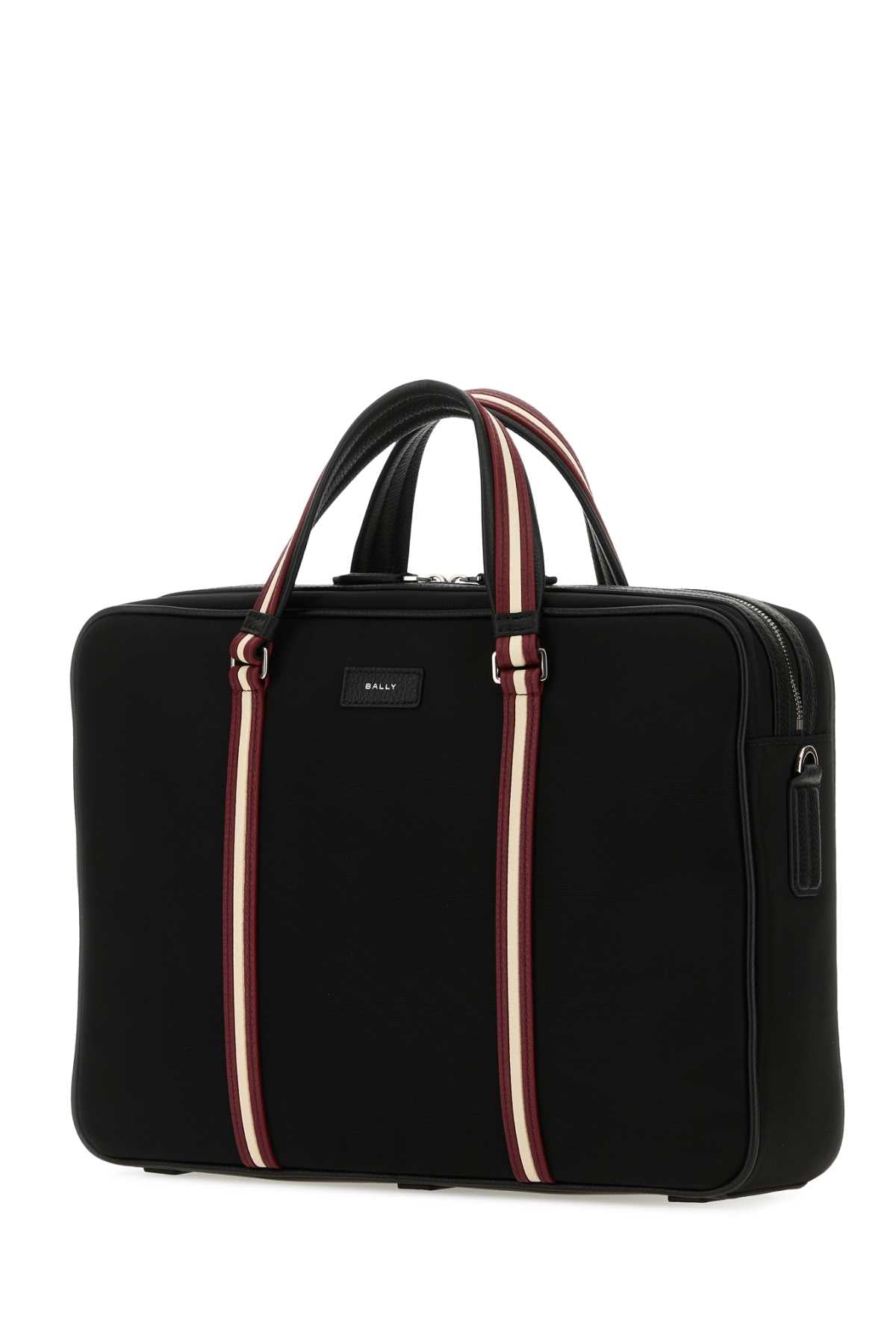 BALLY Black Nylon Code Briefcase - 38x28x10 cm