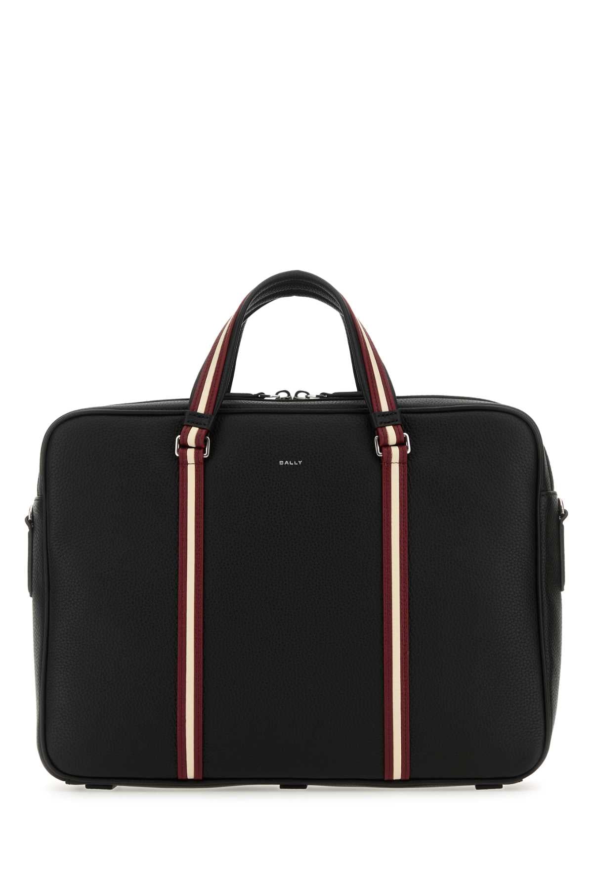 BALLY Sleek Black Leather Briefcase - 38 cm x 28 cm