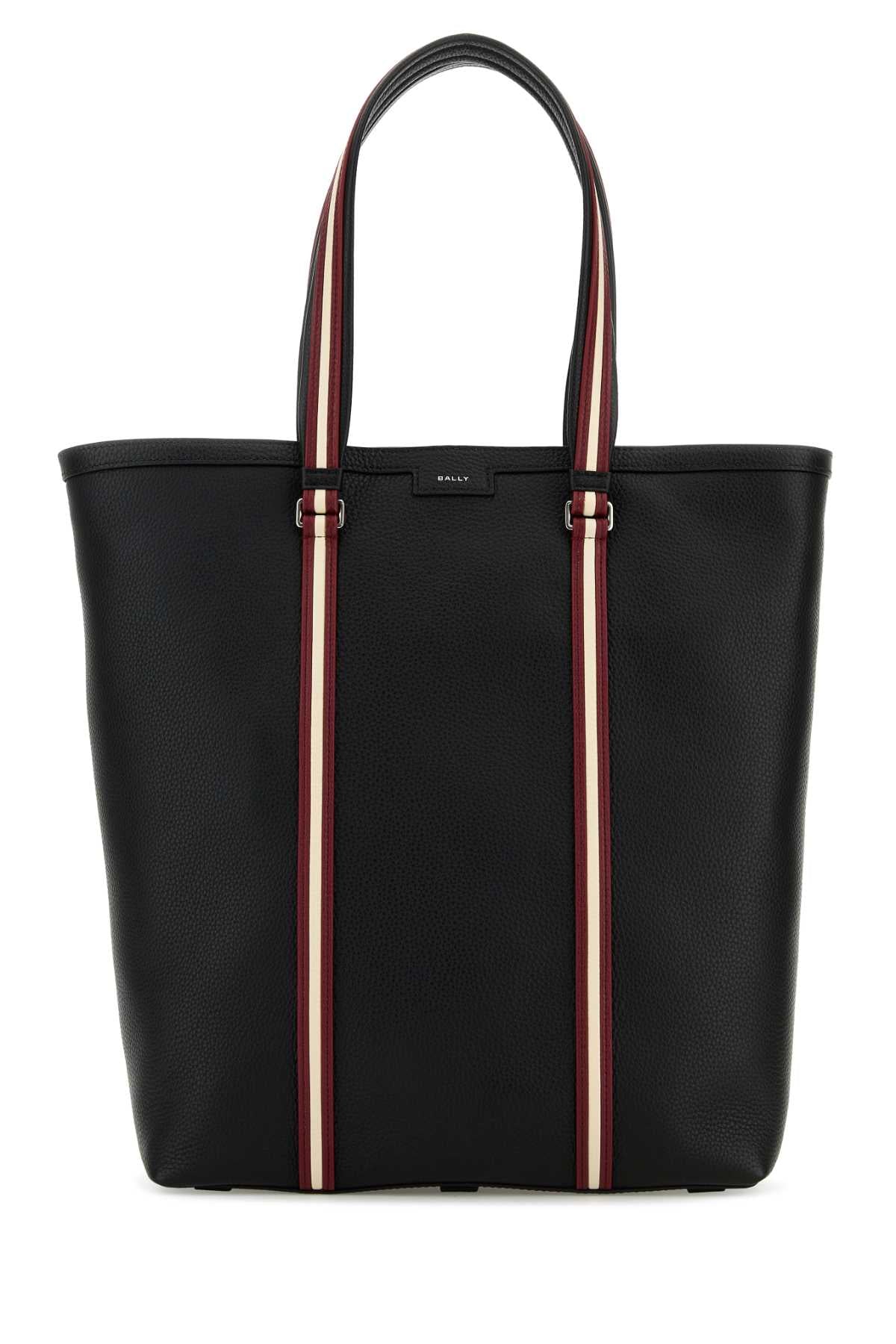 BALLY Black Leather Code Shopping Handbag - 33 cm x 41 cm x 13 cm