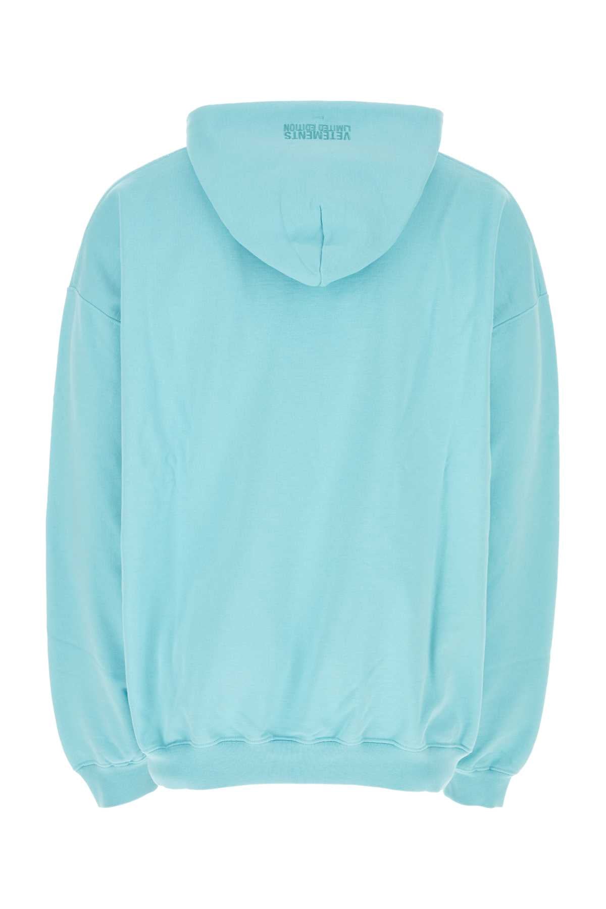 VETEMENTS Light Blue Cotton Blend Unisex Sweatshirt