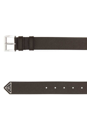 PRADA Classic Chocolate Leather Belt - 3.5 cm