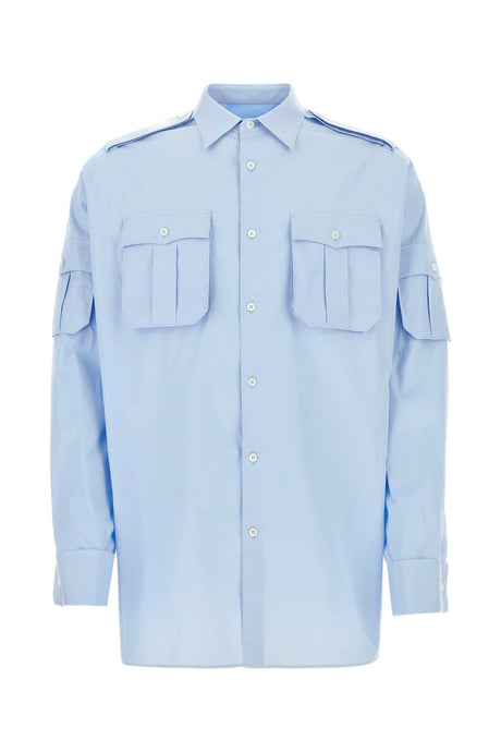 PRADA Oversized Light Blue Poplin Shirt - Spring 2024 Collection