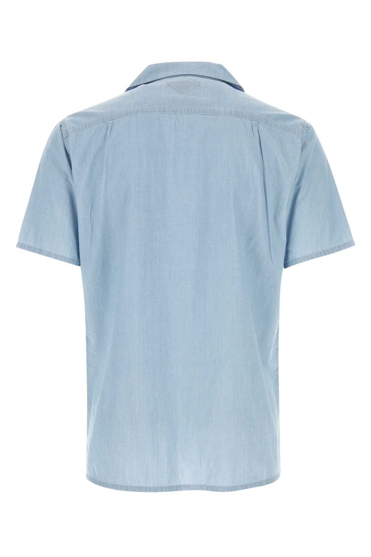 PRADA Light Blue Cotton Shirt for Men - Perfect for Spring 2024