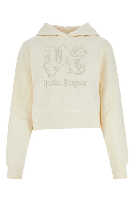 PALM ANGELS Ivory Cotton Mini Sweatshirt for Women