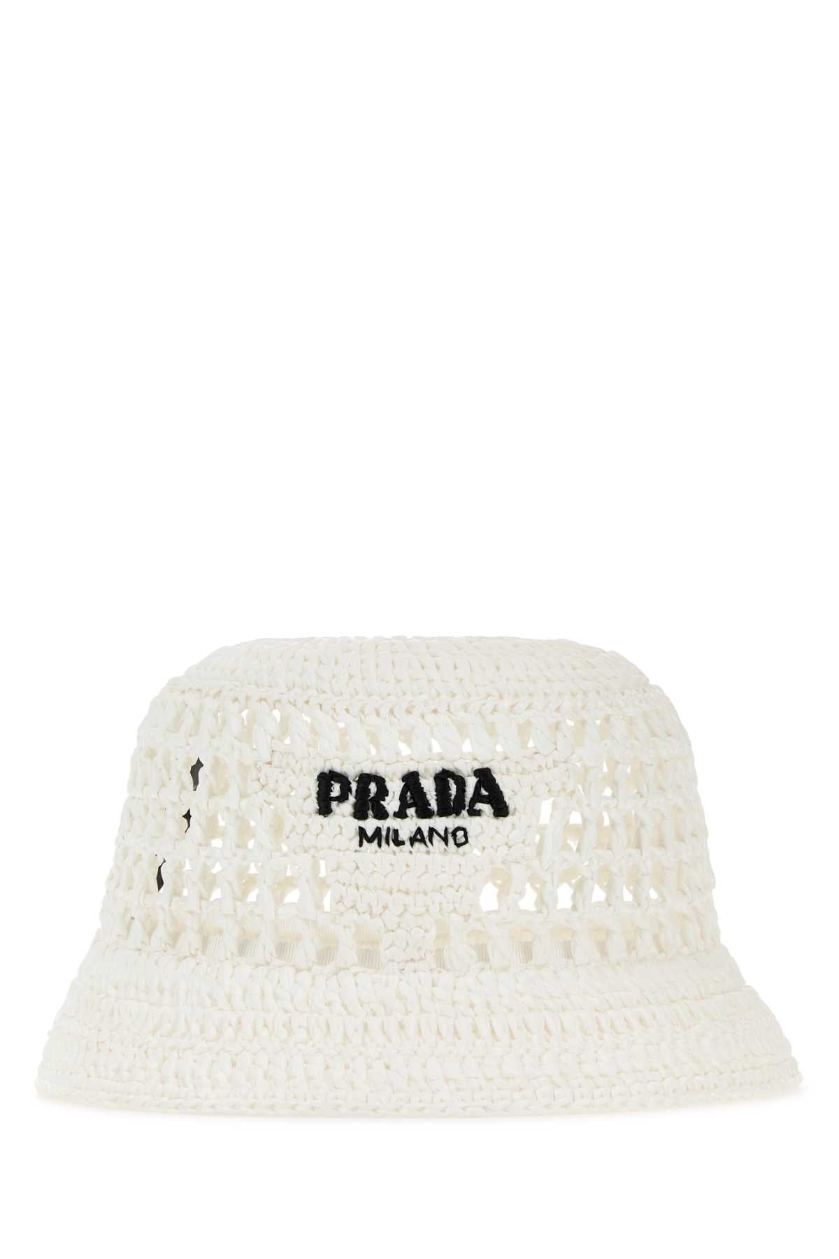 PRADA Chic Raffia Bucket Hat for Women - Timeless Accessory