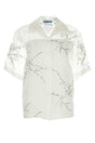 PRADA Elevated Silk Blend See-Through Shirt - Women's Fashion