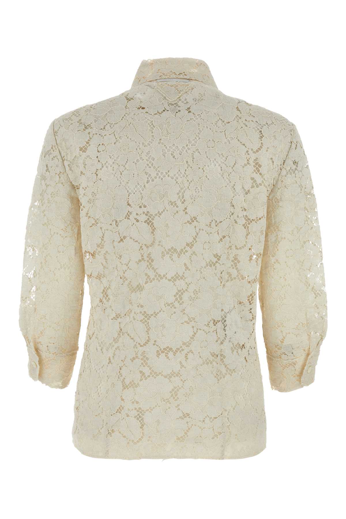 PRADA Elegant Ivory Lace Shirt