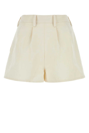 PRADA Ivory Cotton Blend Shorts