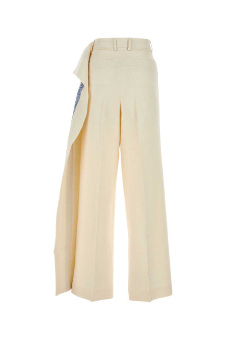 JW ANDERSON Ivory Cotton Blend Wide-Leg Pants