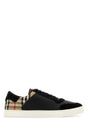 BURBERRY Men's Black Leather and Fabric Sneakers