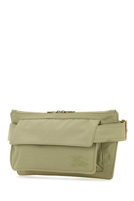 BURBERRY Sage Green Canvas Trench Belt Handbag - 33.5 cm Width x 18 cm Height